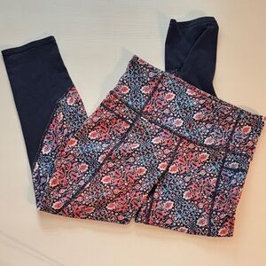 Athleta Women's Floral Leggings - Pink and Blue